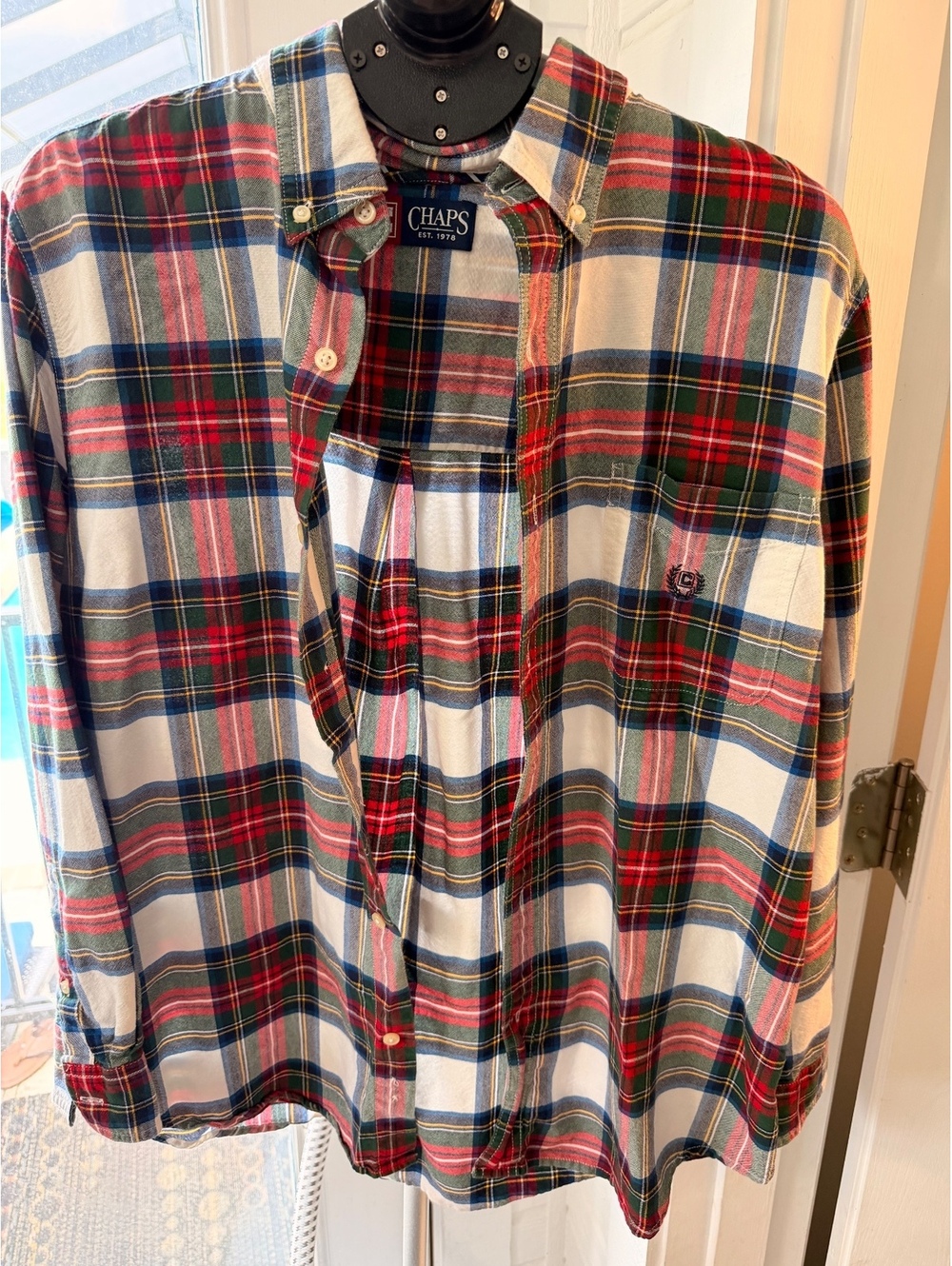 Chaps Plaid Long Sleeve Button Front Shirt